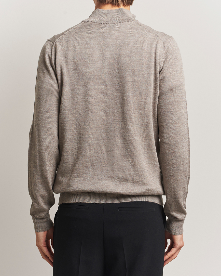 Herr | Tröjor | J.Lindeberg | Kiyan Merino Half Zip Brindle Melange