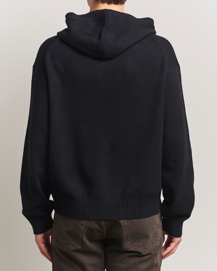 Herr | Tröjor | J.Lindeberg | Edward Wool Knitted Hoodie Black