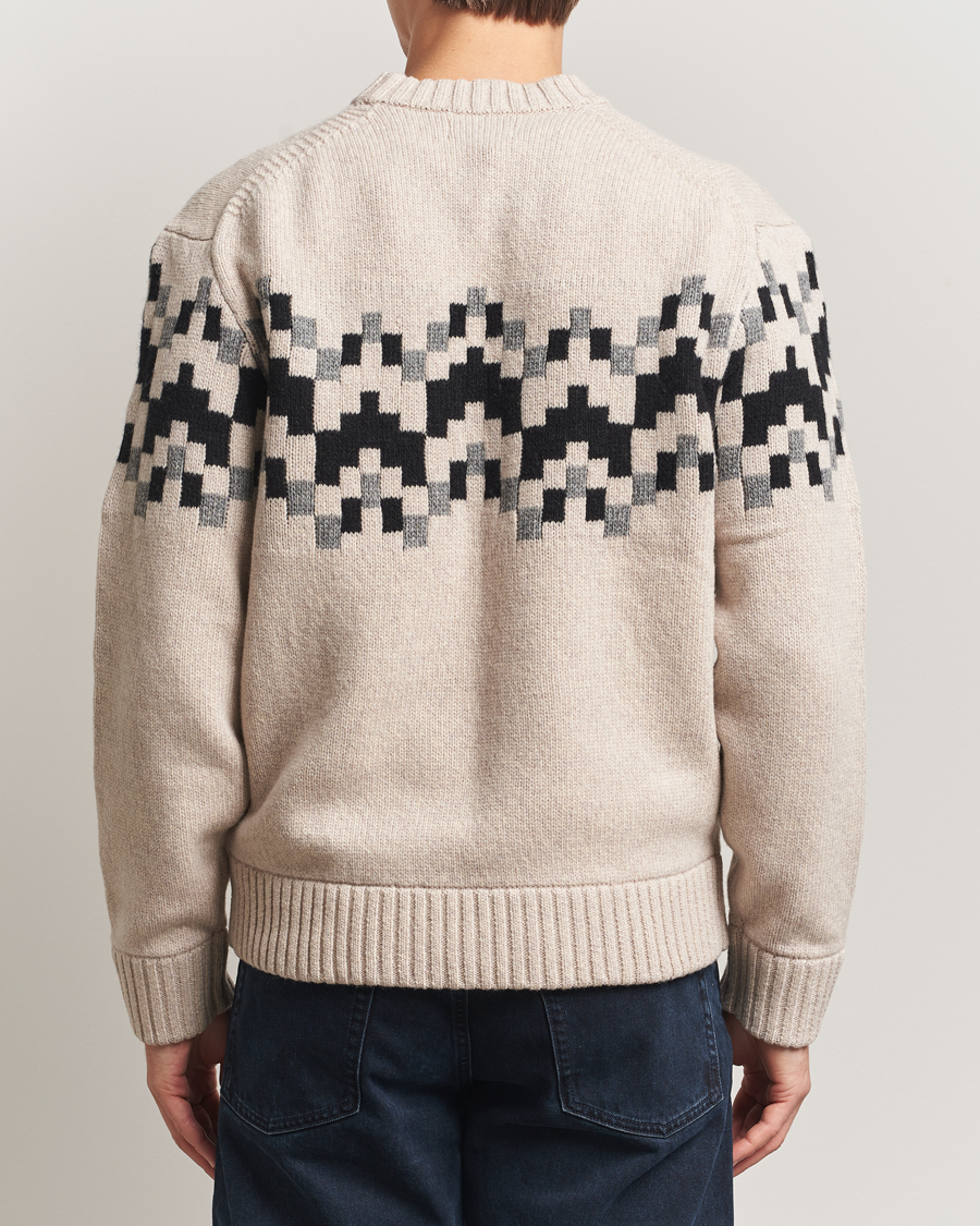 Herr | Tröjor | J.Lindeberg | Faris Wool Knitted Fairisle Sweater Moonbeam