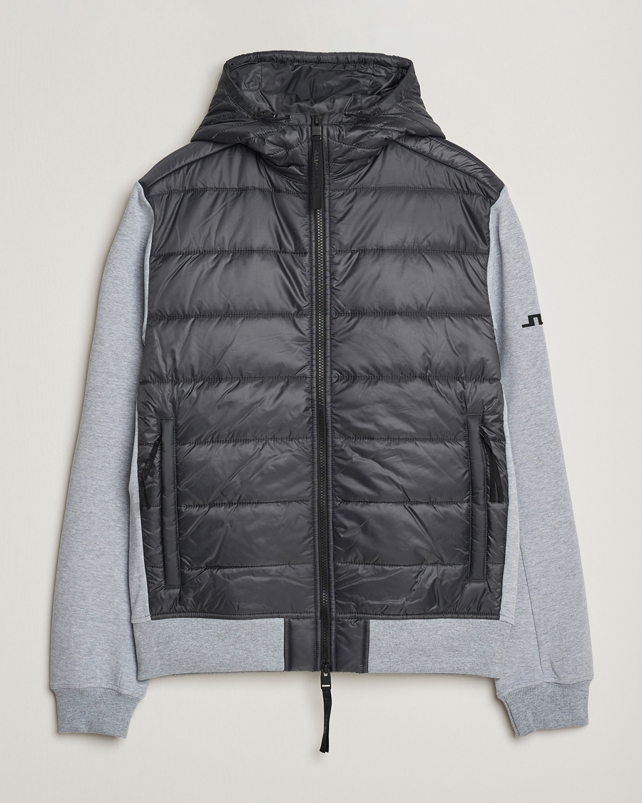 Herr | Jackor | J.Lindeberg | Seth Hybrid Hooded Full Zip Medium Grey Melange