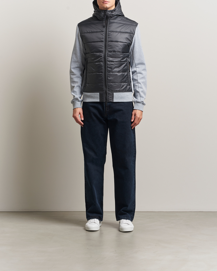 Herr | Jackor | J.Lindeberg | Seth Hybrid Hooded Full Zip Medium Grey Melange