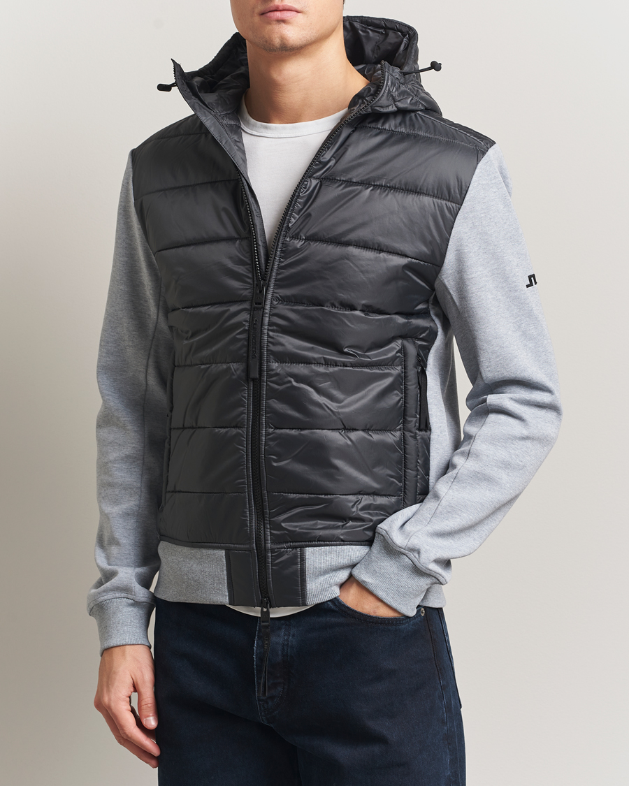 Herr | Jackor | J.Lindeberg | Seth Hybrid Hooded Full Zip Medium Grey Melange