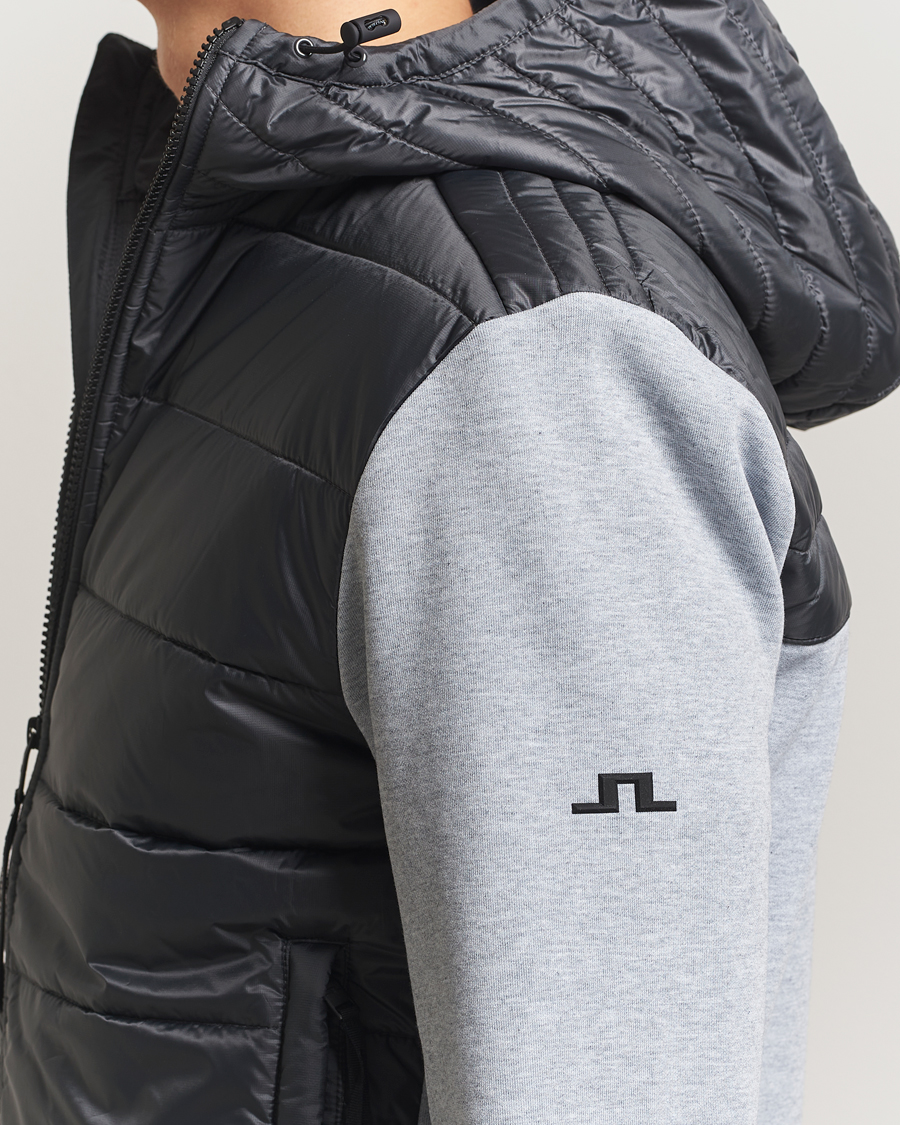 Herr | Jackor | J.Lindeberg | Seth Hybrid Hooded Full Zip Medium Grey Melange
