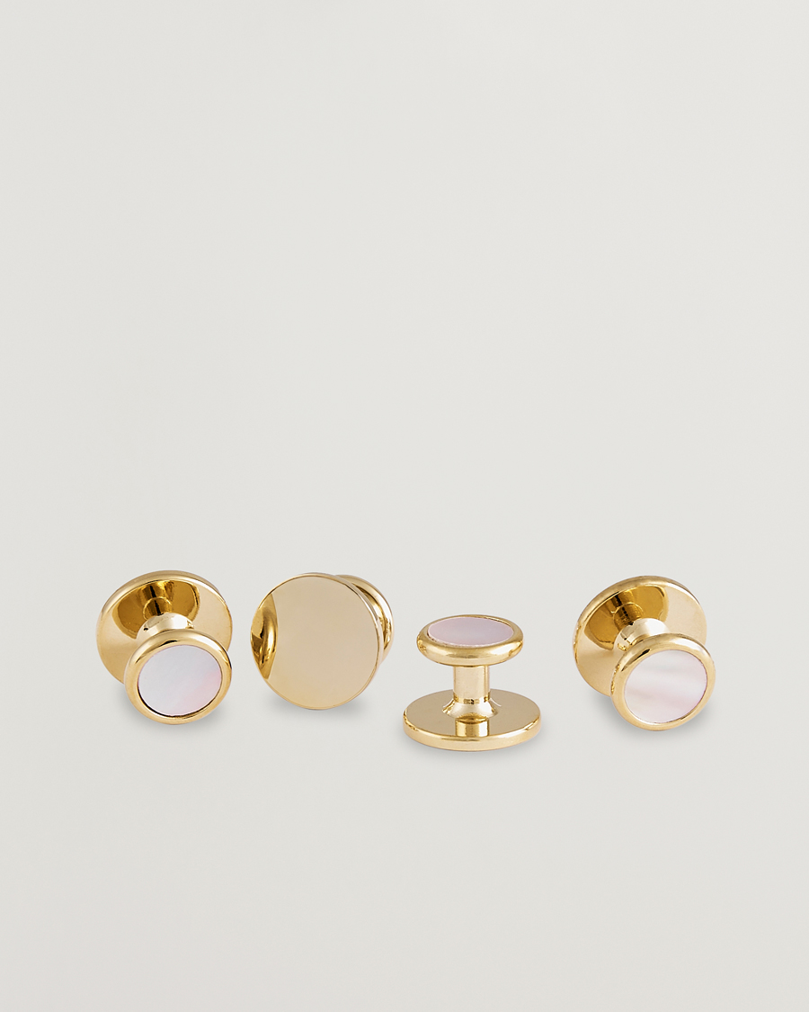 Herr | Manschettknappar | Amanda Christensen | Cufflink & Shirt Studs Set Gold