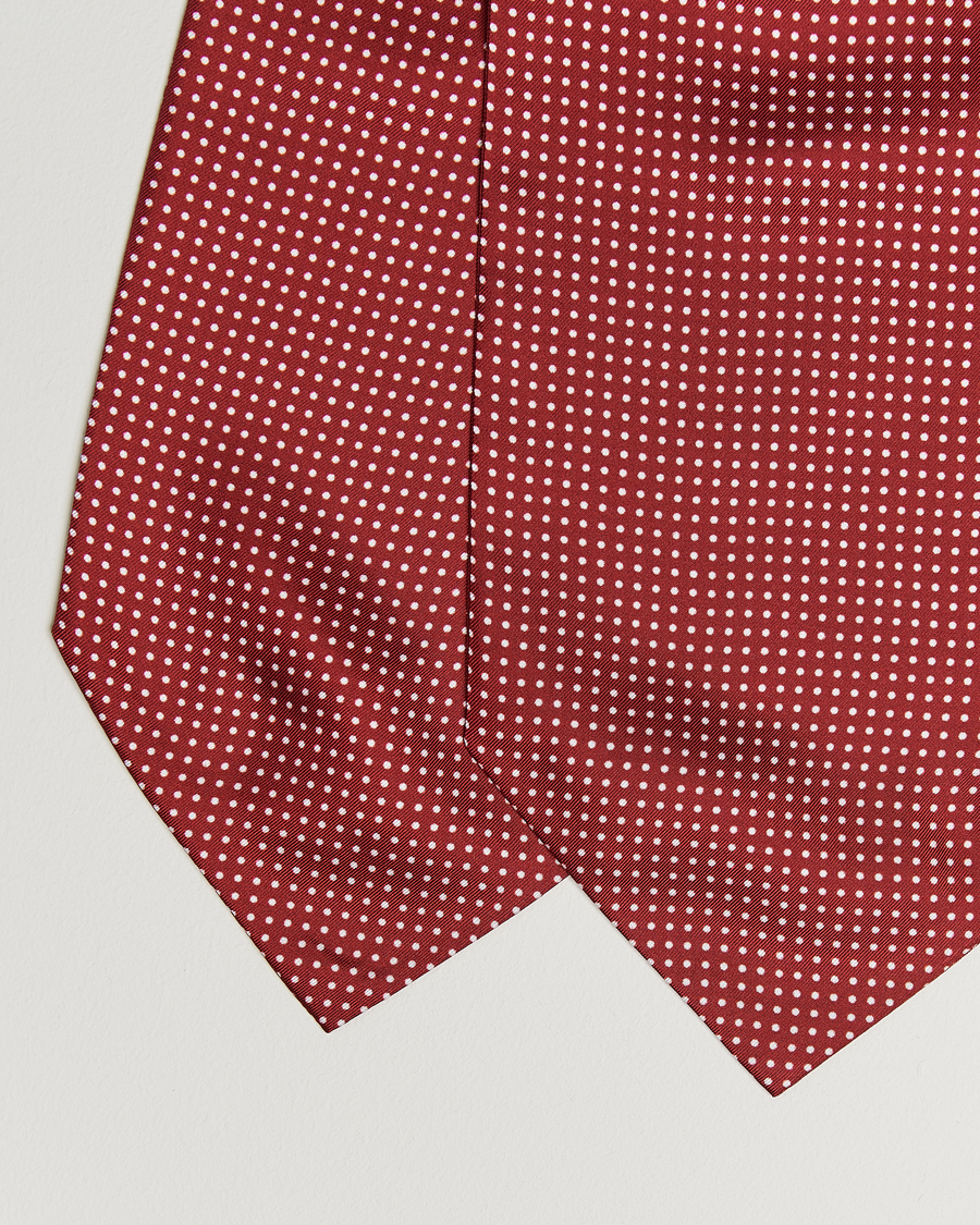 Herr | Scarves | Amanda Christensen | Silk Twill Micro Dot Ascot Wine Red