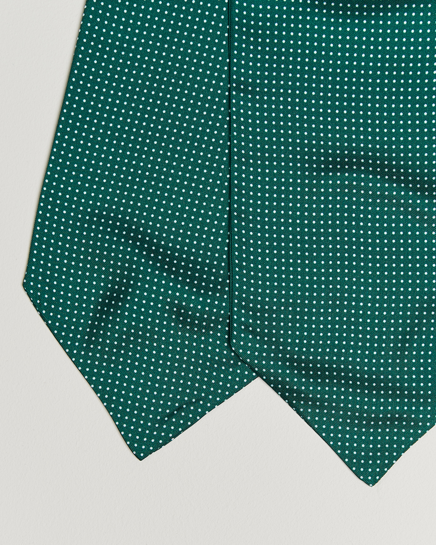 Herr | Scarves | Amanda Christensen | Silk Twill Micro Dot Ascot Bottle Green