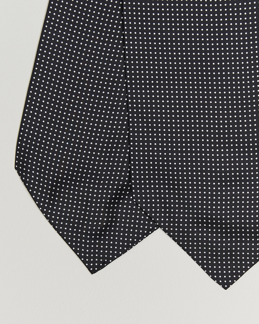 Herr | Scarves | Amanda Christensen | Silk Twill Micro Dot Ascot Black