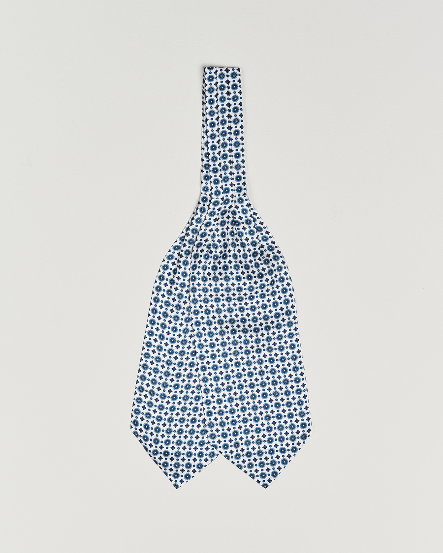 Herr | Scarves | Amanda Christensen | Silk Twill Medallion Ascot White