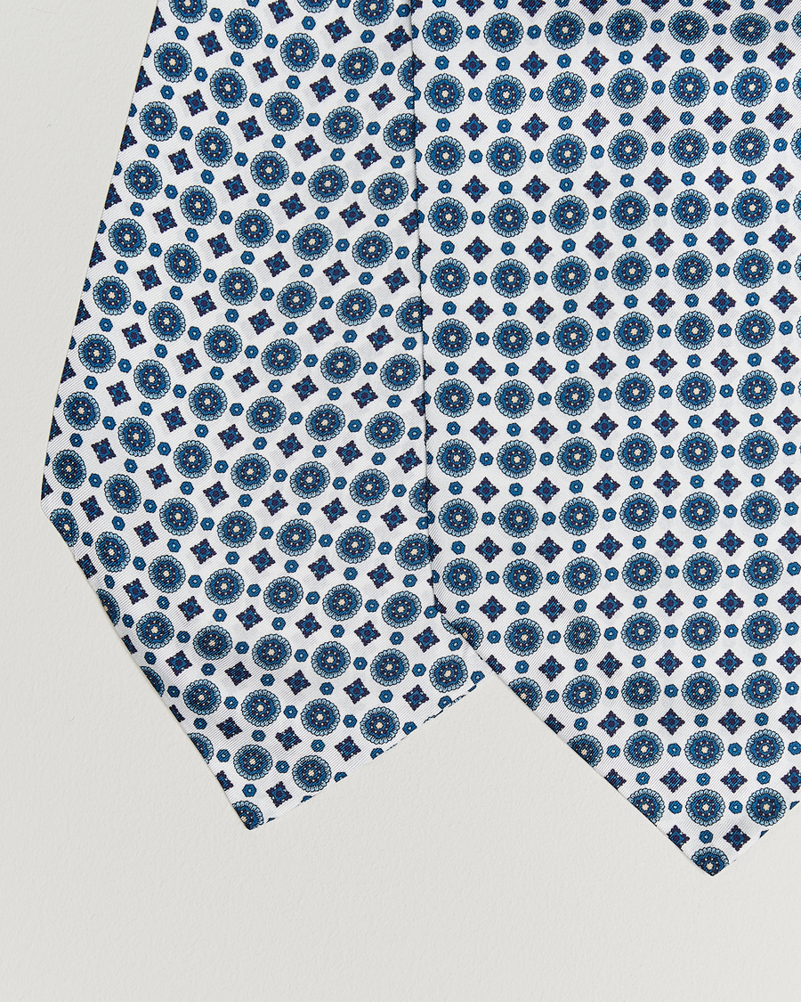 Herr | Scarves | Amanda Christensen | Silk Twill Medallion Ascot White