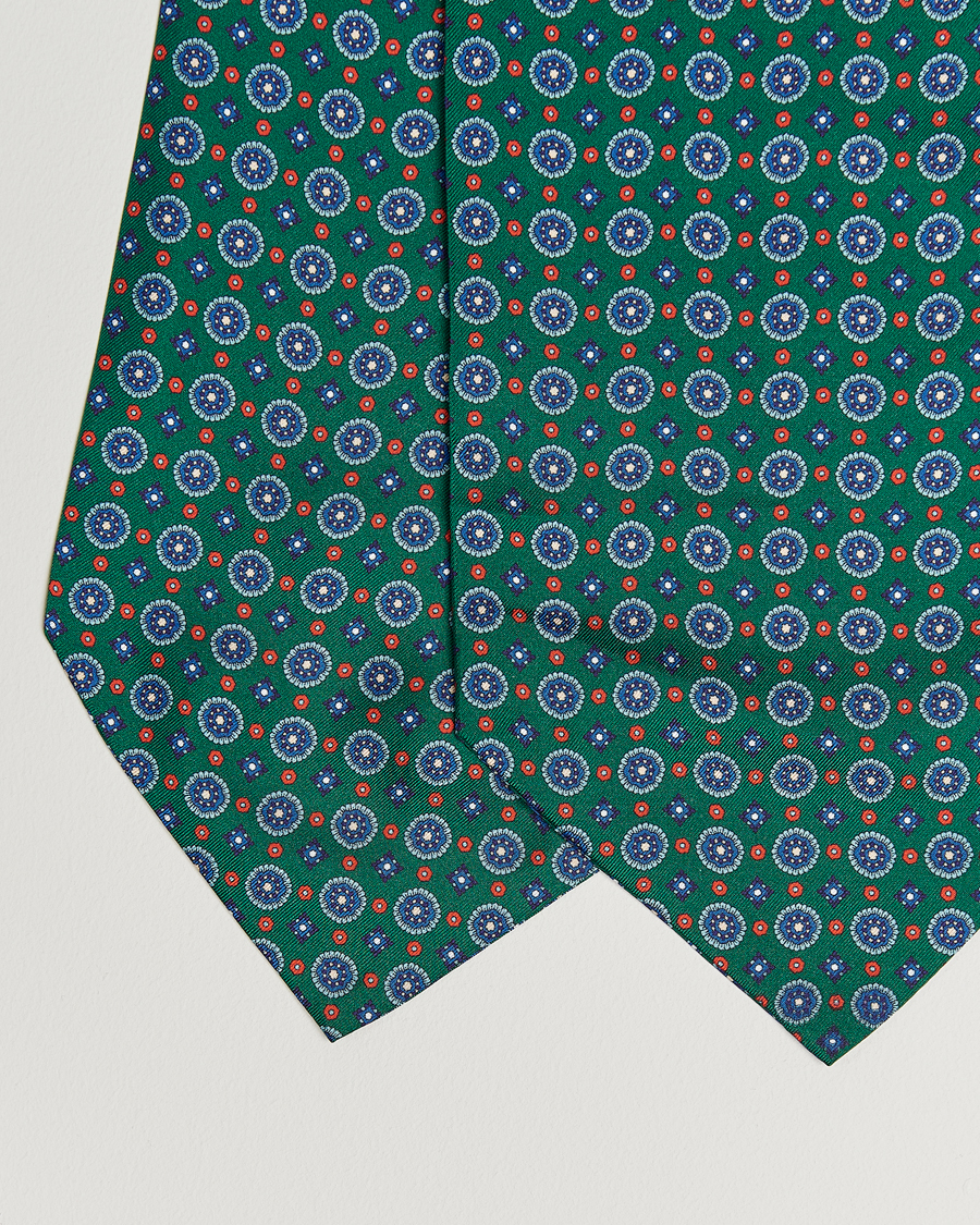 Herr | Scarves | Amanda Christensen | Silk Twill Medallion Ascot Bottle Green