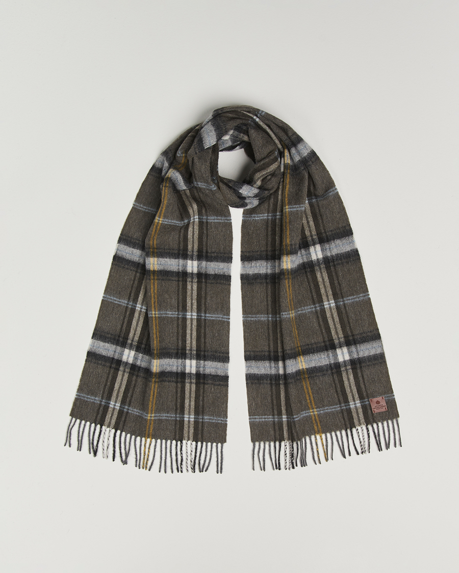 Herr | Amanda Christensen Wool Checked Scarf Olive | Amanda Christensen | Wool Checked Scarf Olive