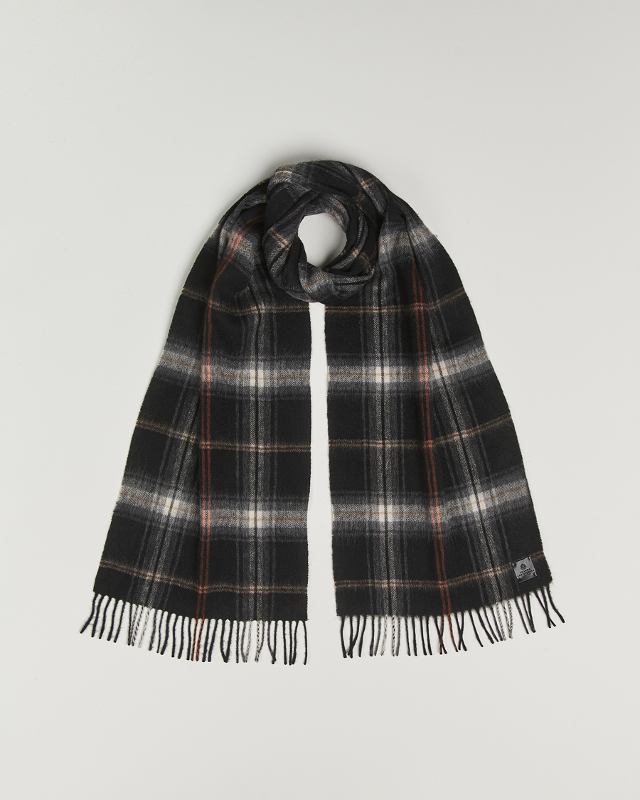 Herr | Amanda Christensen Wool Checked Scarf Black | Amanda Christensen | Wool Checked Scarf Black