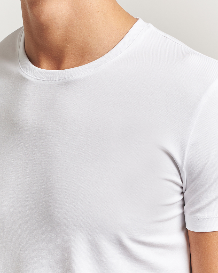 Herr | T-Shirts | Falke | 2-Pack Cotton Crew Neck T-Shirt White
