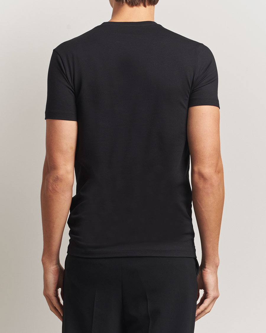 Herr | T-Shirts | Falke | 2-Pack Cotton Crew Neck T-Shirt Black