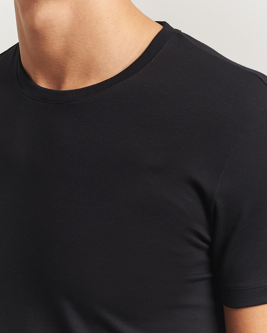 Herr | T-Shirts | Falke | 2-Pack Cotton Crew Neck T-Shirt Black