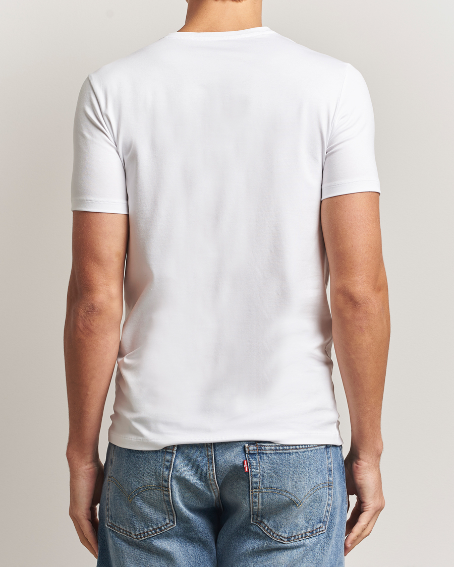 Herr | T-Shirts | Falke | 2-Pack Cotton V-Neck T-Shirt White