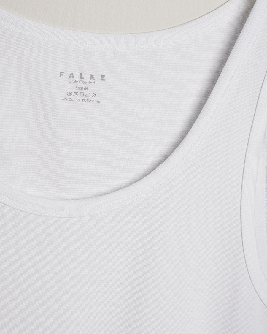 Herr | T-Shirts | Falke | 2-Pack Cotton Tank Top White
