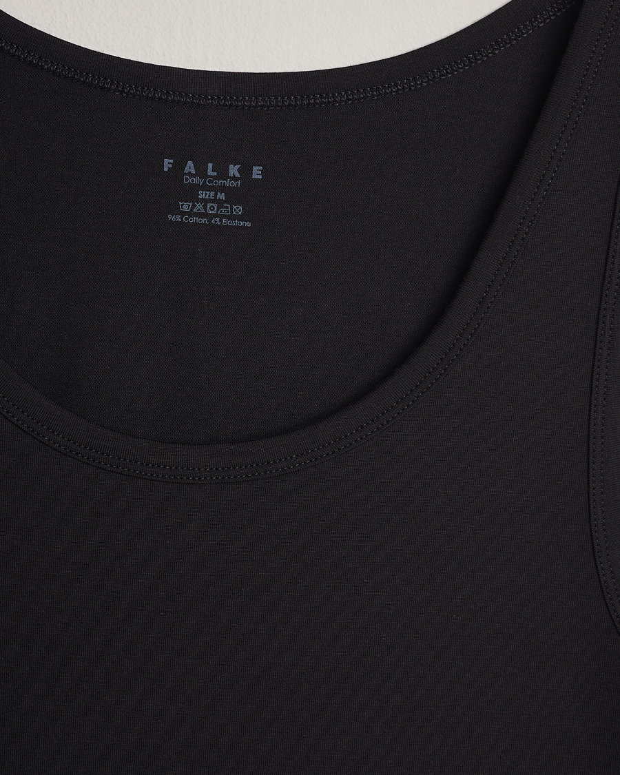 Herr | T-Shirts | Falke | 2-Pack Cotton Tank Top Black