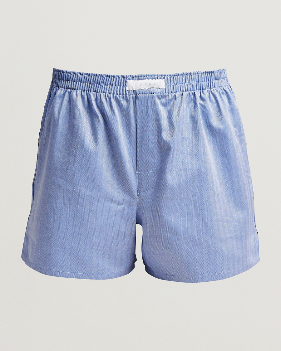 Herr | Underkläder | Falke | Cotton Woven Boxer Shorts Ocean Blue