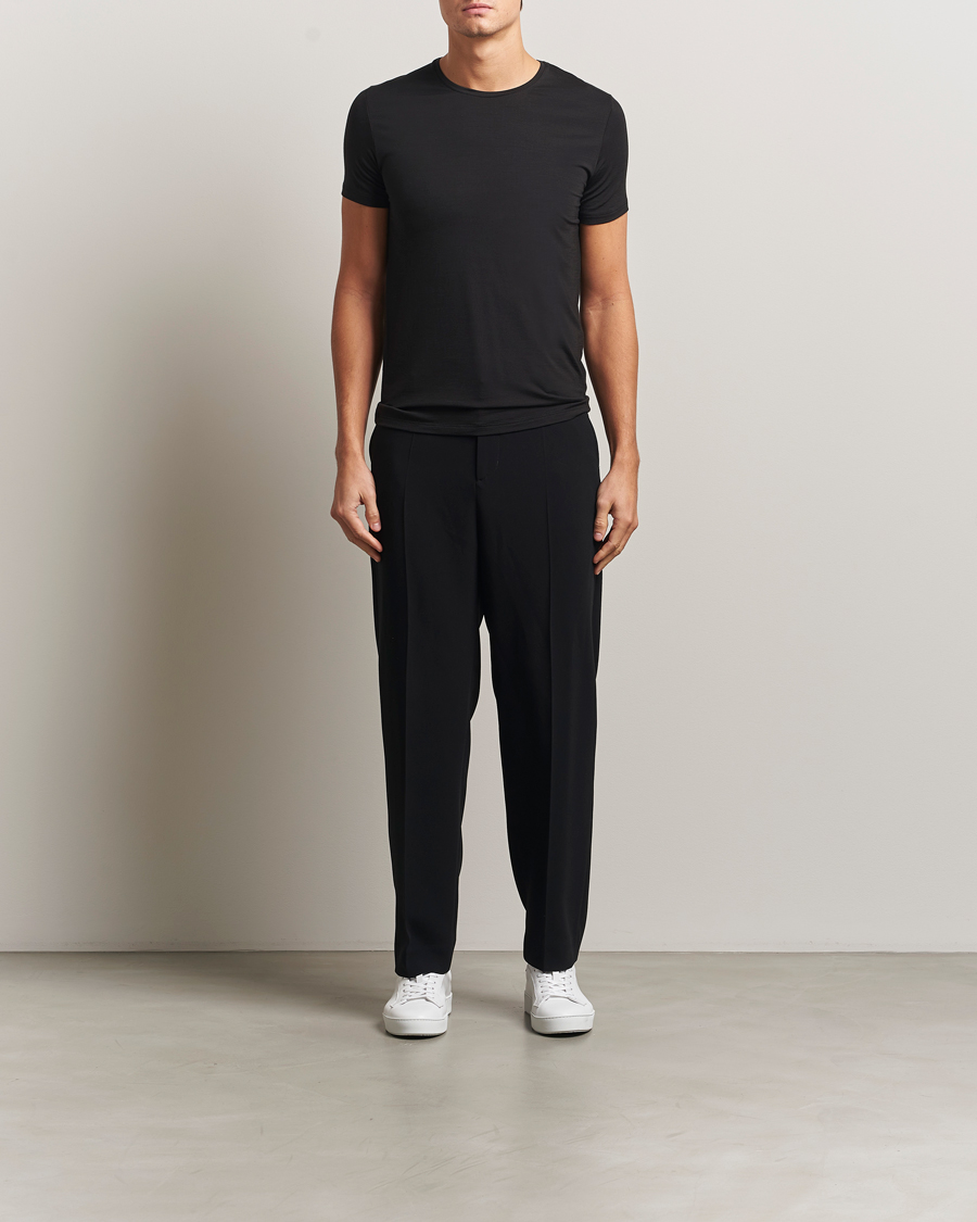 Herr | T-Shirts | Falke | Clima Wool Crew Neck T-Shirt Black