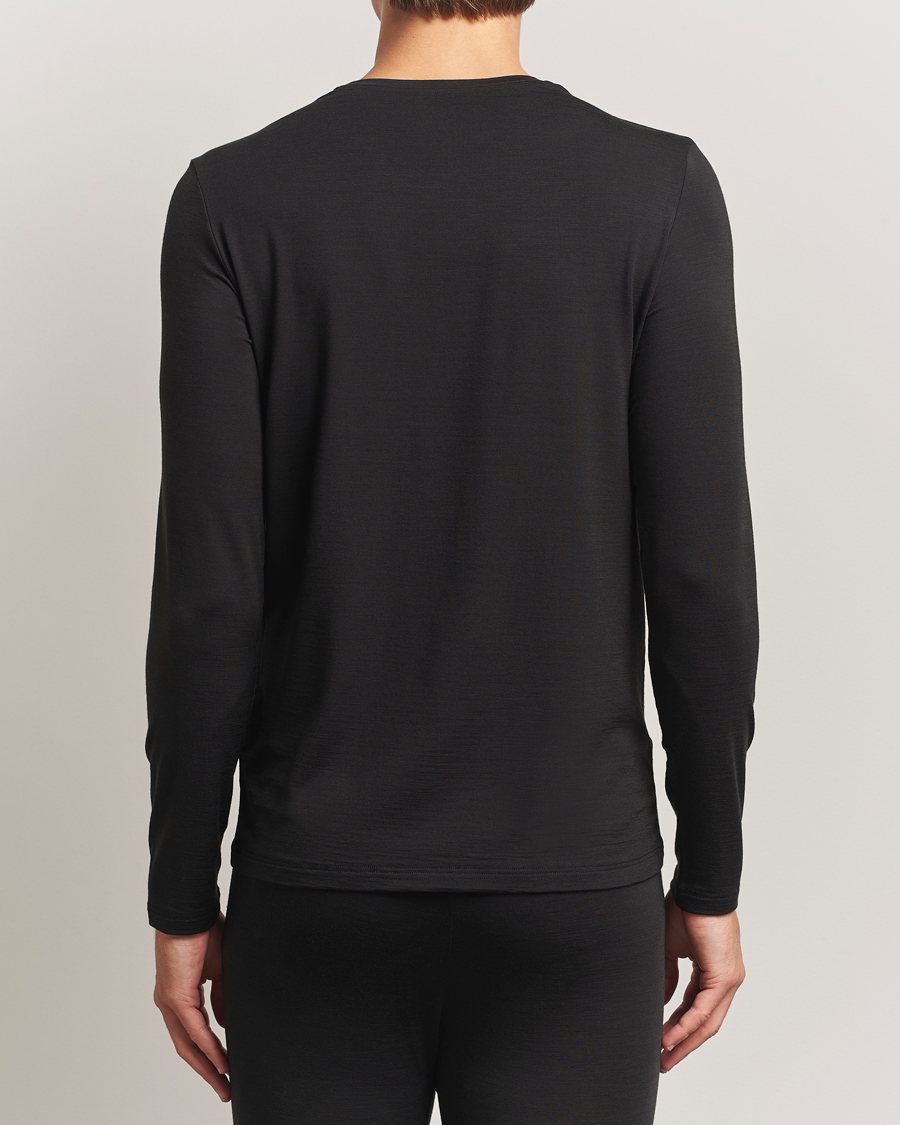 Herr | T-Shirts | Falke | Clima Wool Wool Long Sleeve T-Shirt Black