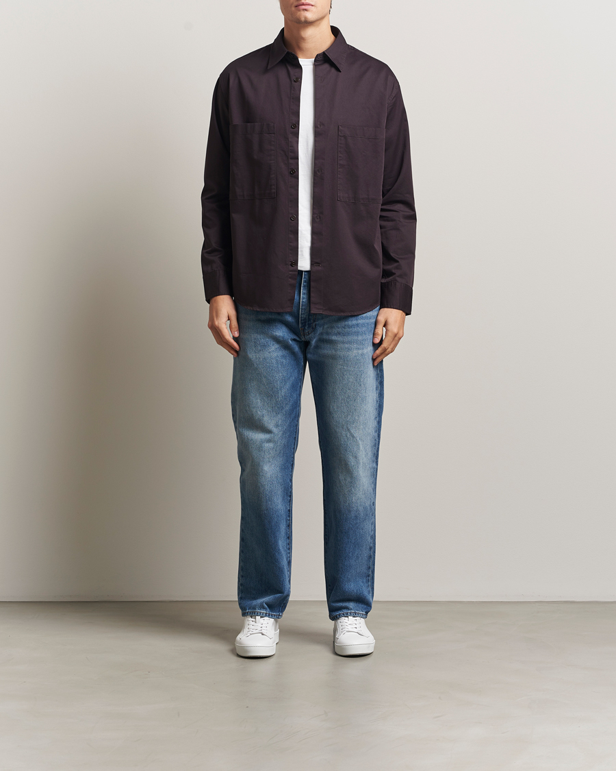 Herr | Skjortor | NN07 | Freddy Tencel Workwear Shirt Dusky Port