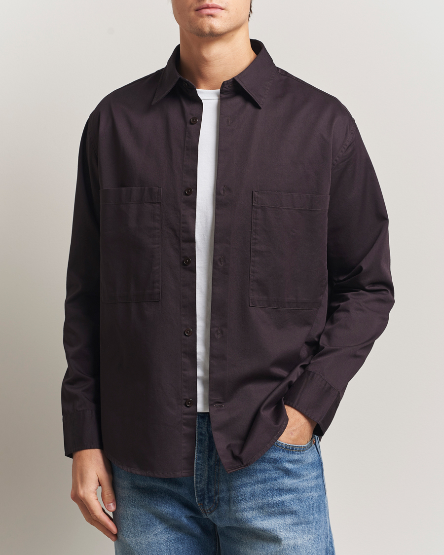 Herr | Skjortor | NN07 | Freddy Tencel Workwear Shirt Dusky Port