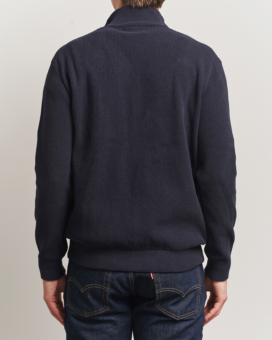 Herr | Tröjor | NN07 | Danny Rib Knitted Half Zip Navy Blue