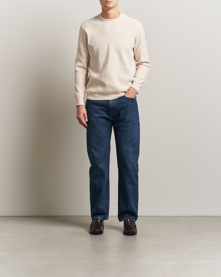 Herr | Tröjor | NN07 | Danny Rib Knitted Crew Neck Ivory