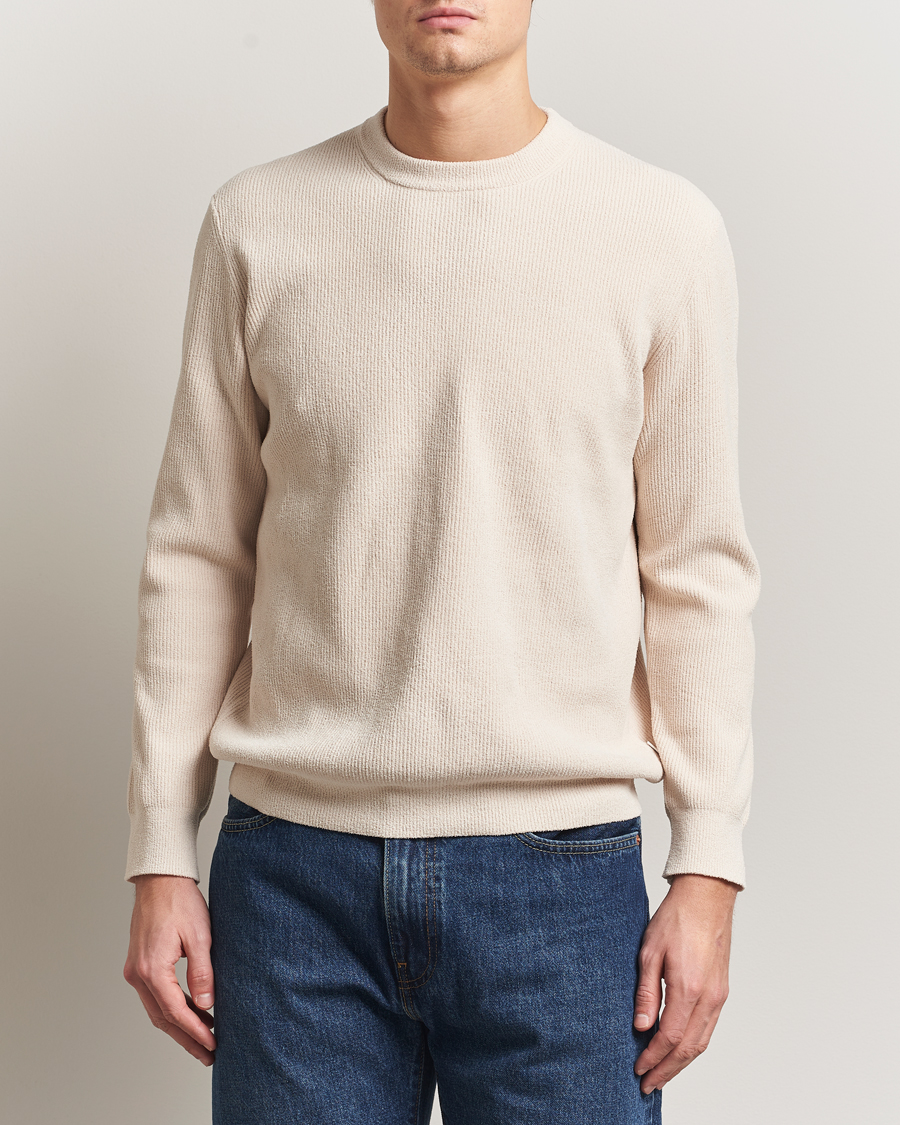 Herr | Tröjor | NN07 | Danny Rib Knitted Crew Neck Ivory