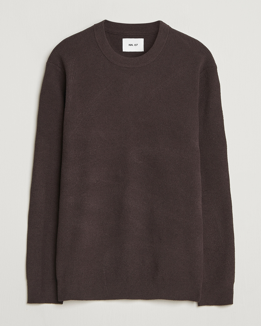 Herr | Tröjor | NN07 | Danny Rib Knitted Crew Neck Dusky Port