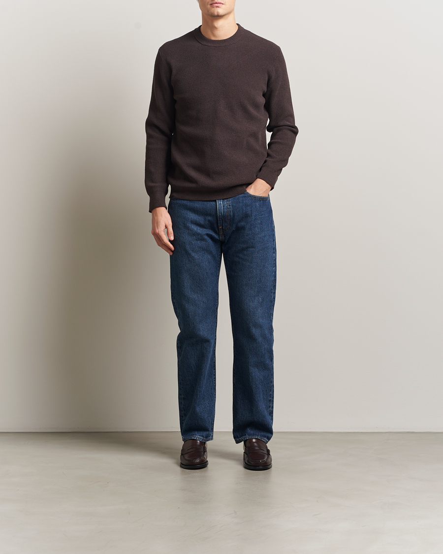 Herr | Tröjor | NN07 | Danny Rib Knitted Crew Neck Dusky Port