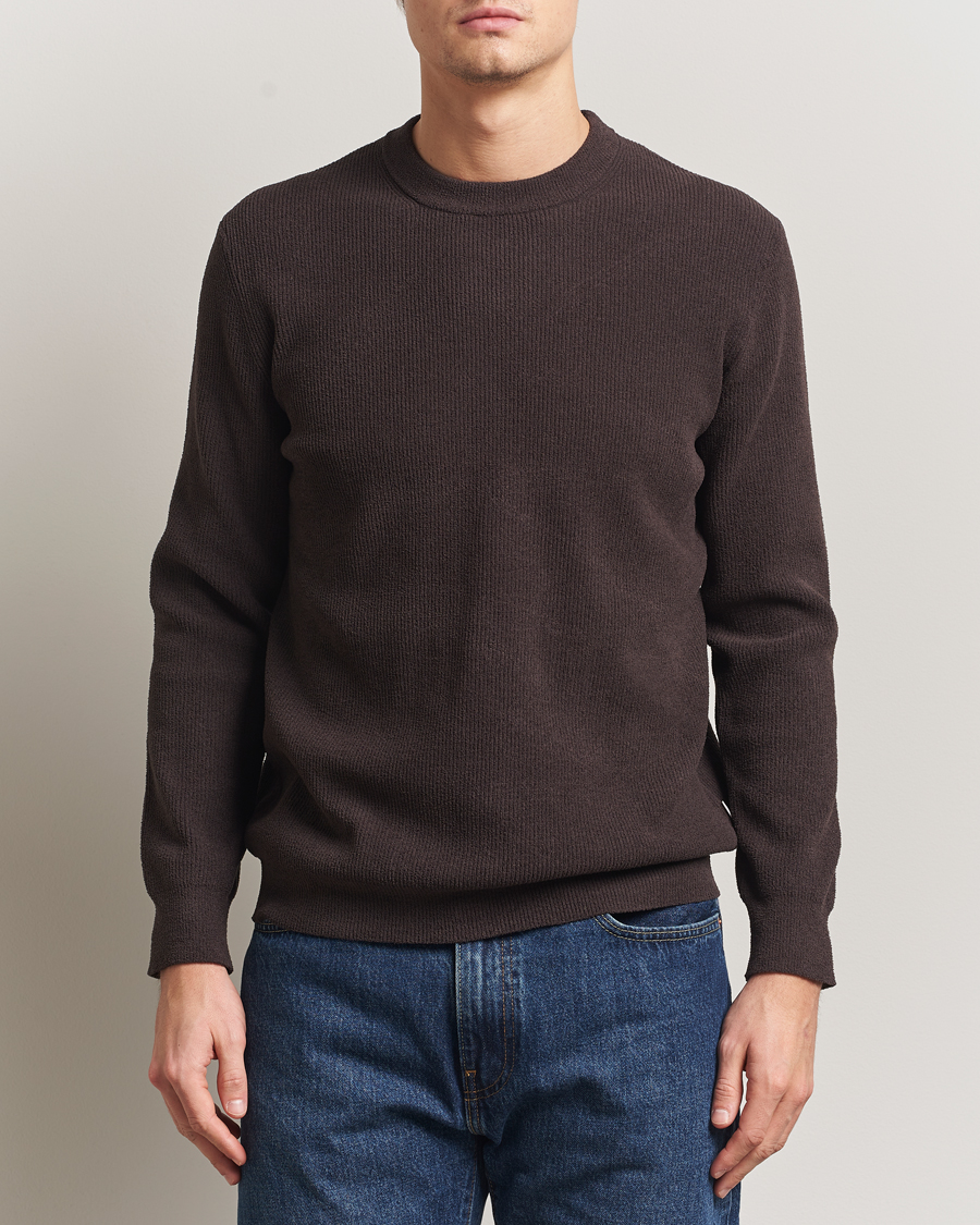 Herr | Tröjor | NN07 | Danny Rib Knitted Crew Neck Dusky Port