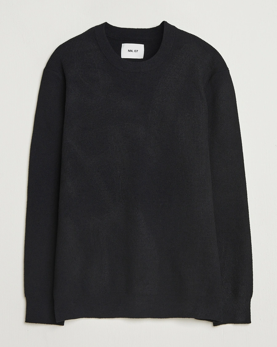 Herr | Tröjor | NN07 | Danny Rib Knitted Crew Neck Black