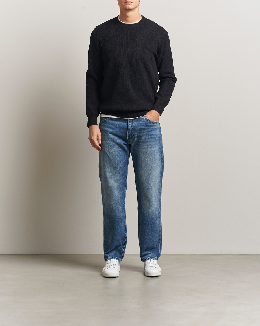 Herr | Tröjor | NN07 | Danny Rib Knitted Crew Neck Black
