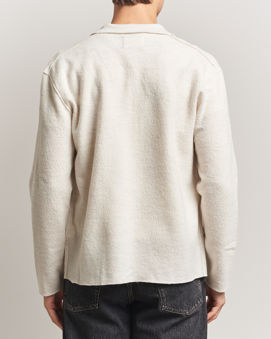 Herr | Tröjor | NN07 | Jonas Boiled Wool Full Zip Ivory
