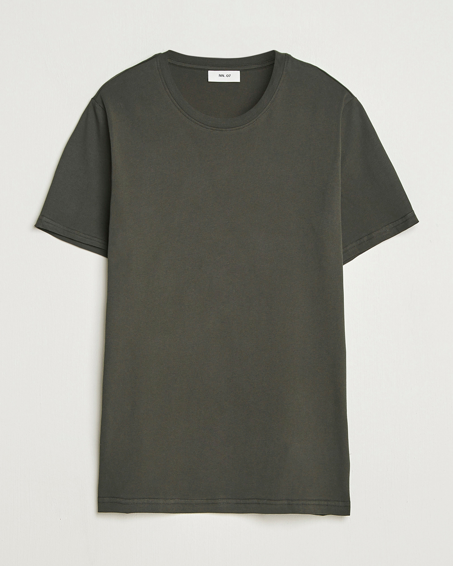 Herr | T-Shirts | NN07 | Percy Crew Neck T-Shirt Dark Army