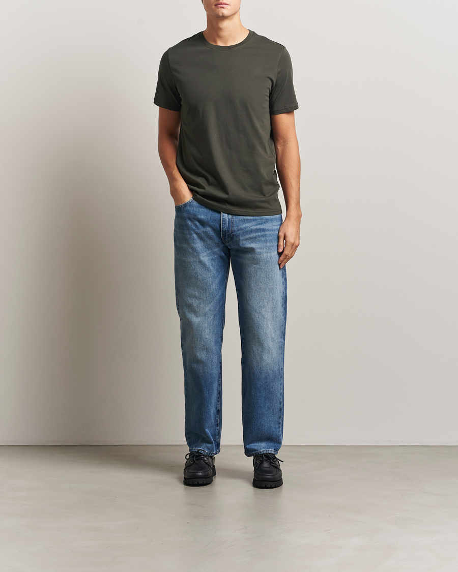 Herr | T-Shirts | NN07 | Percy Crew Neck T-Shirt Dark Army