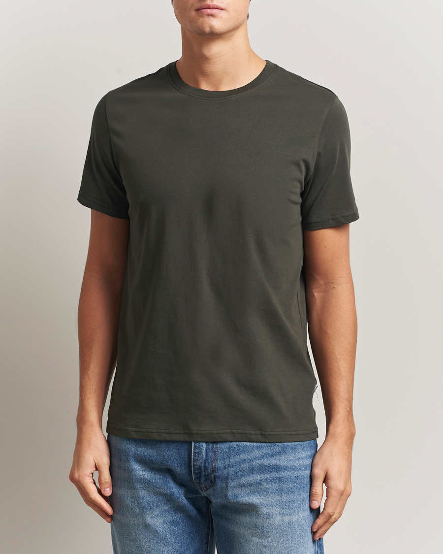 Herr | T-Shirts | NN07 | Percy Crew Neck T-Shirt Dark Army
