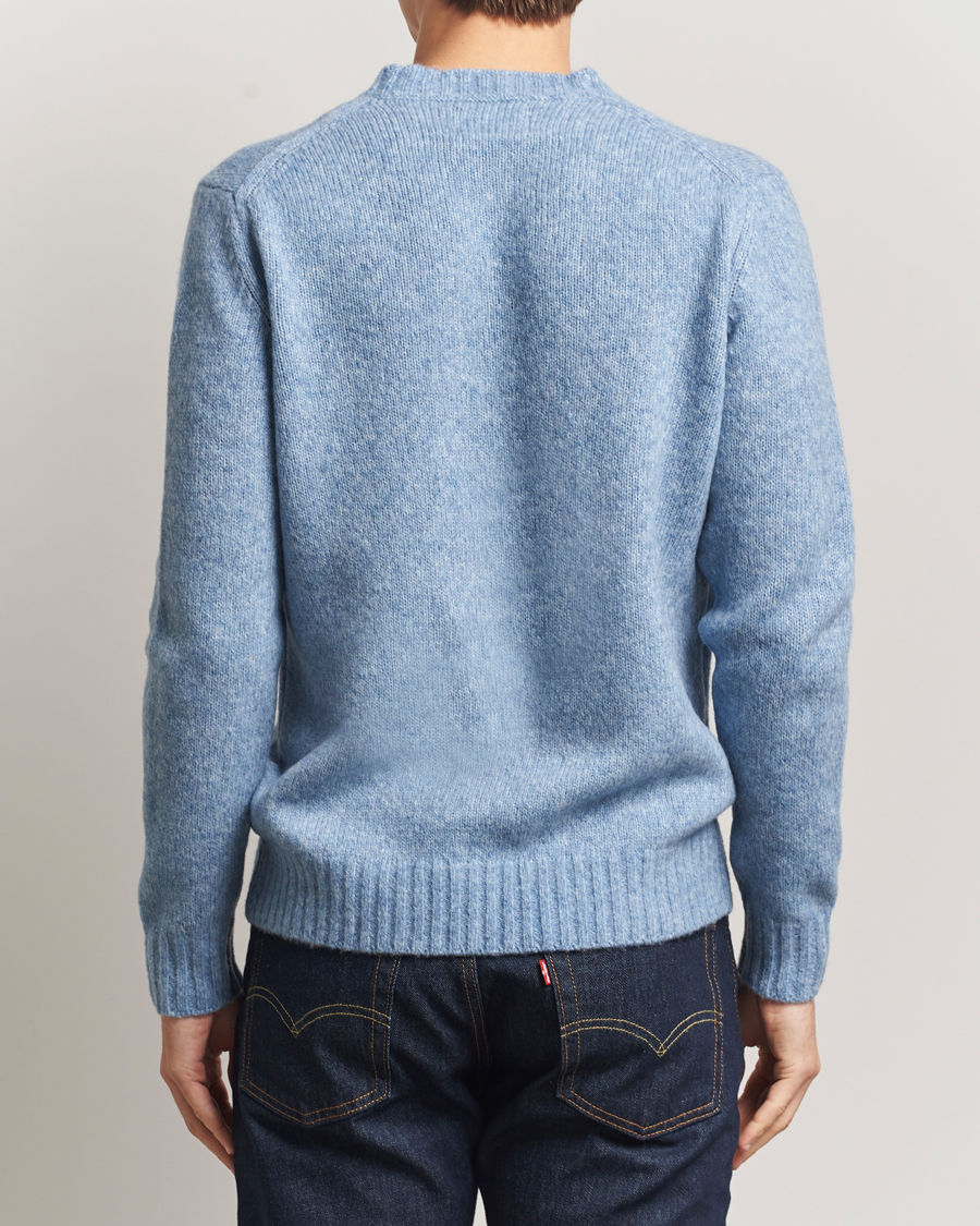 Herr | Tröjor | NN07 | Lee Wool Knitted Sweater Denim Blue