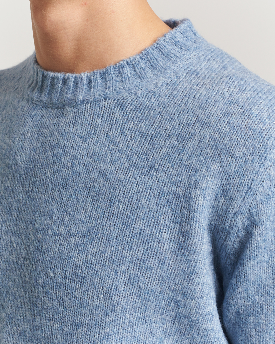Herr | Tröjor | NN07 | Lee Wool Knitted Sweater Denim Blue