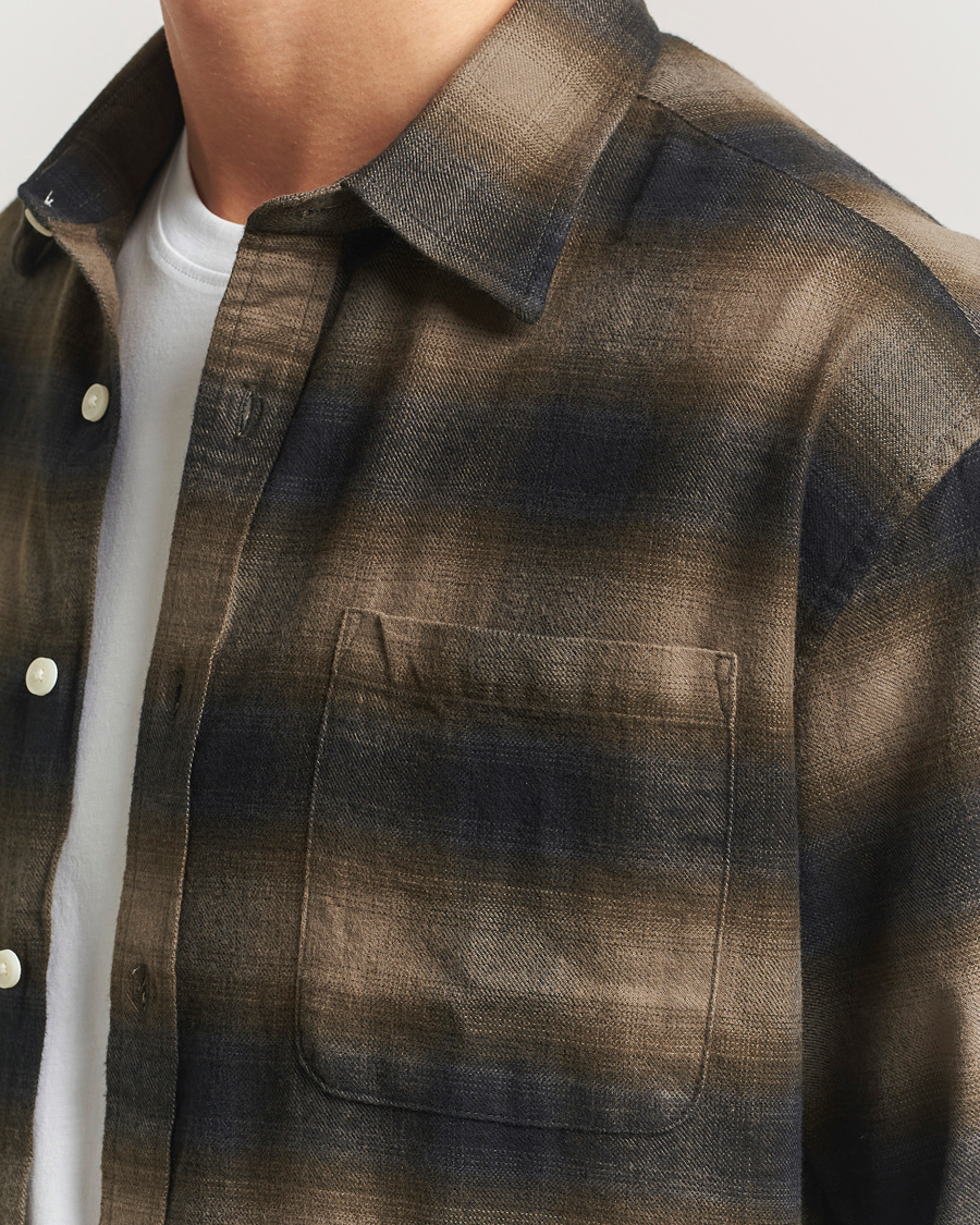 Herr | Skjortor | NN07 | Deon Flannel Checked Shirt Black/Green