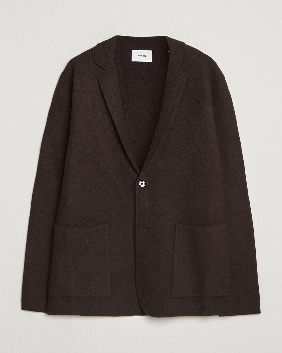 Herr | Kavajer | NN07 | Lucas Boiled Wool Blazer Dusky Port