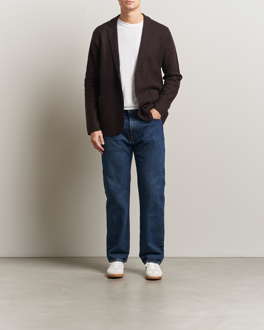Herr | Kavajer | NN07 | Lucas Boiled Wool Blazer Dusky Port