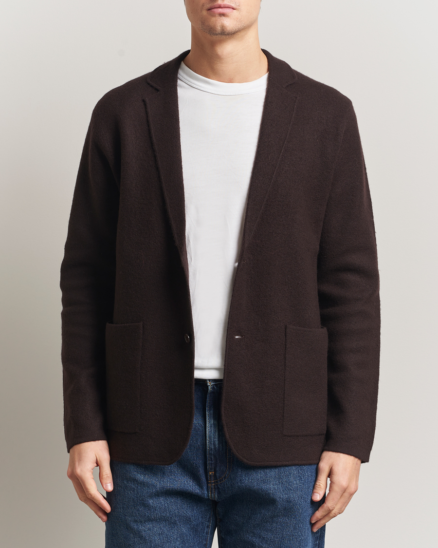 Herr | Kavajer | NN07 | Lucas Boiled Wool Blazer Dusky Port