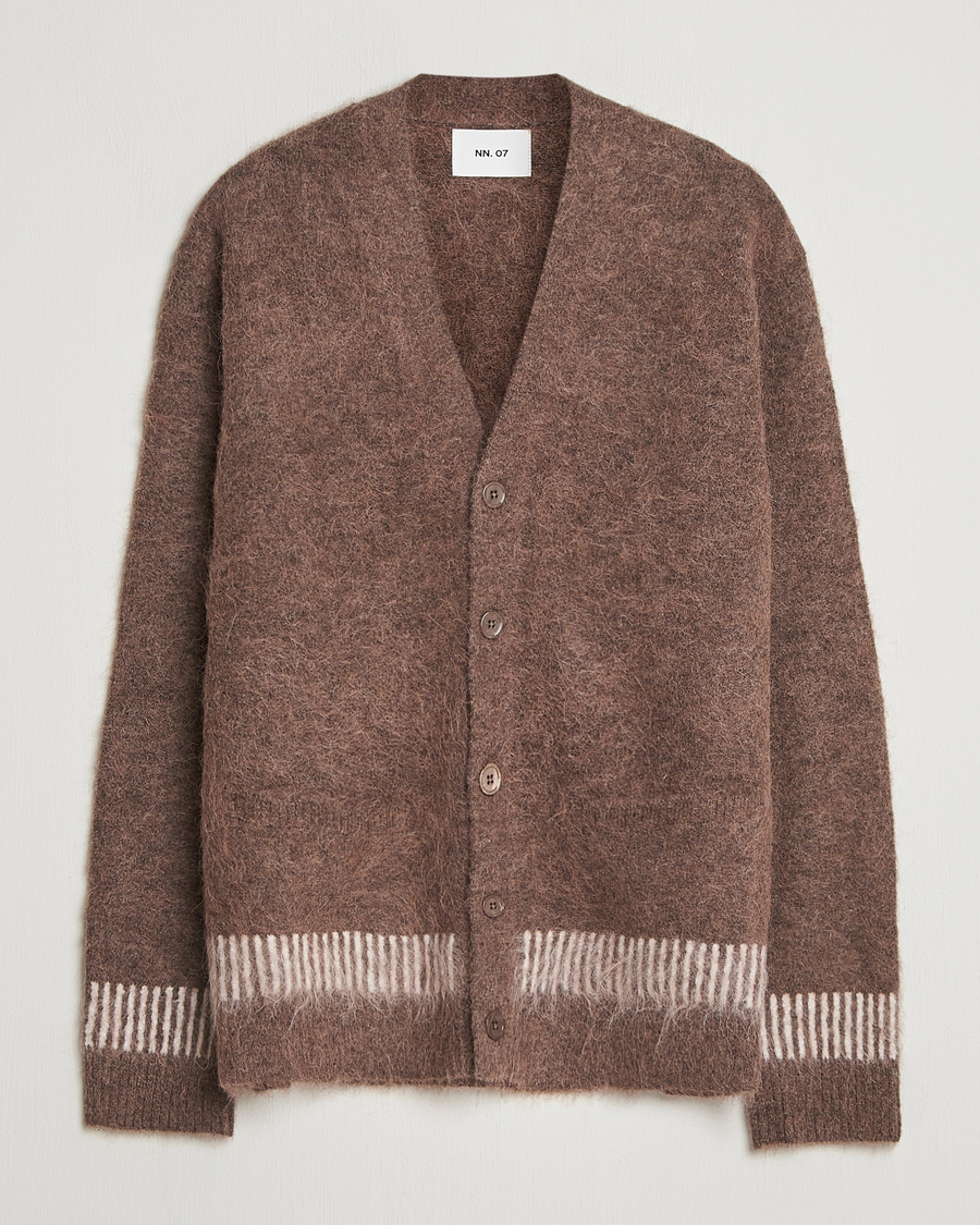 Herr | Tröjor | NN07 | Russell Alpaca Knitted Cardigan Mable Husk
