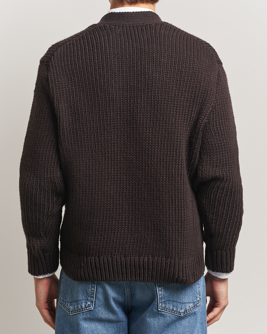 Herr | Tröjor | NN07 | Mika Knitted Flower Cardigan Dusky Port