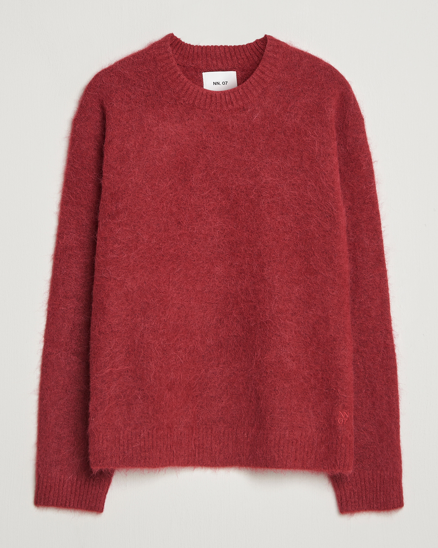 Herr | Tröjor | NN07 | Russell Alpaca Knitted Crew Neck Cranberry