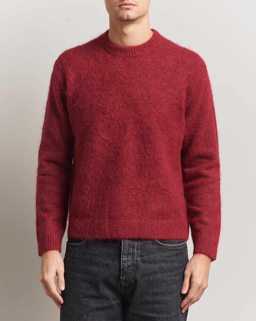 Herr | Tröjor | NN07 | Russell Alpaca Knitted Crew Neck Cranberry