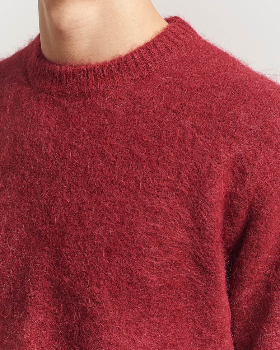 Herr | Tröjor | NN07 | Russell Alpaca Knitted Crew Neck Cranberry